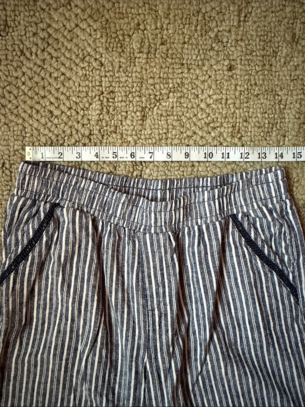 Briggs Striped Wide-Leg Womens Capri Pants - Navy/White - Picture 4 of 8